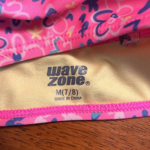 Girls set of swimsuits, pink set is a 7/8 and the one piece is a small. - Picture 10 of 11